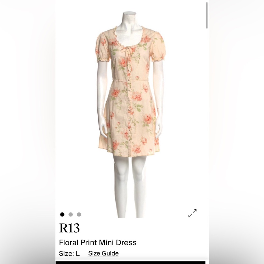 R13 Cream Floral Mini Dress